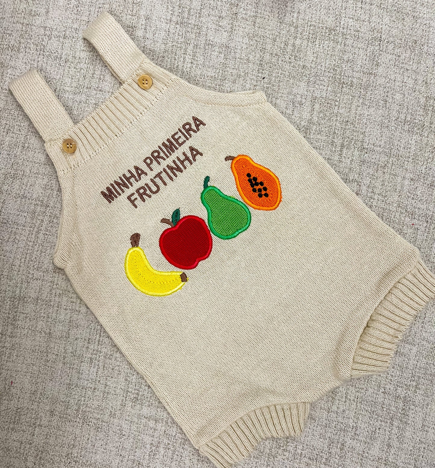 Romper Tricot Minha Primeira Frutinha