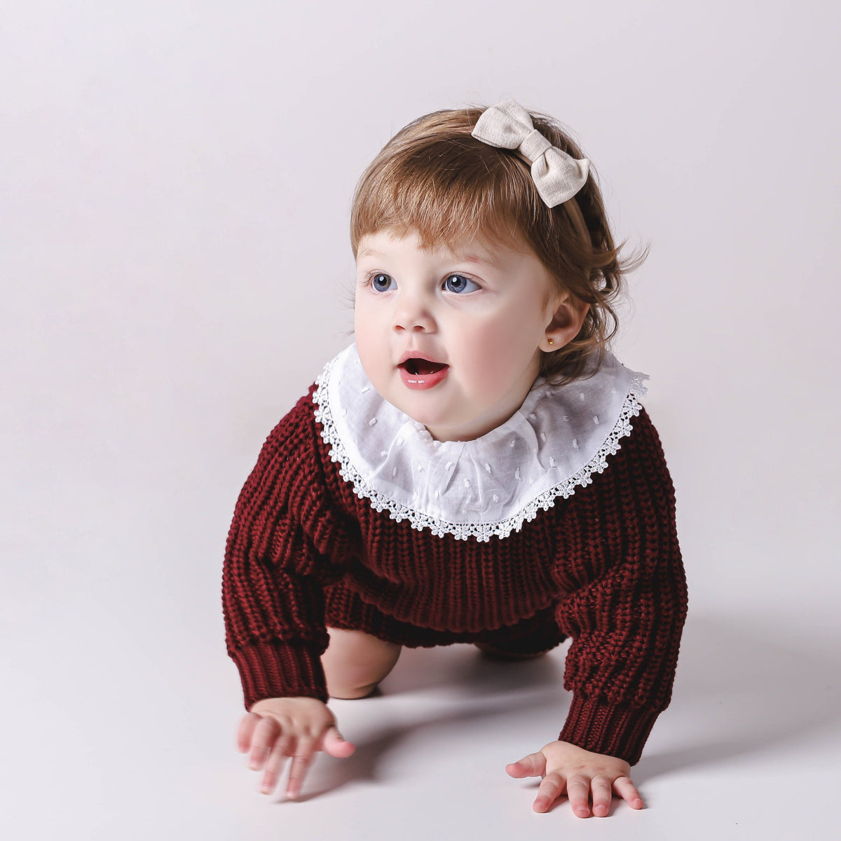 Suéter Infantil em Tricot Grosso – Vinho