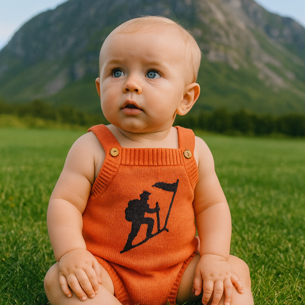 Romper Tricot Bordado Montanha LGND - Laranja
