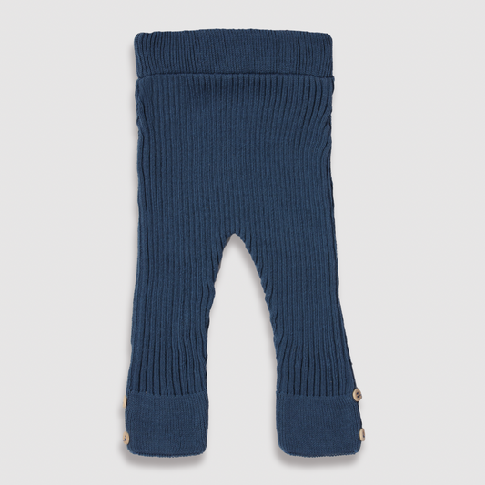 Calça Canelada Tricot - Azul Jeans