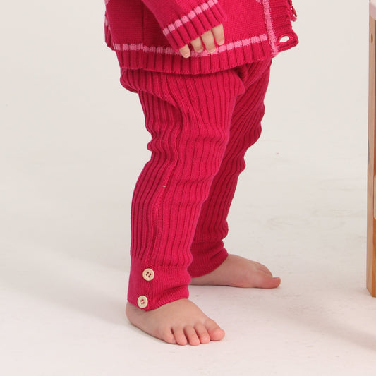 Calça Canelada Tricot - Pink