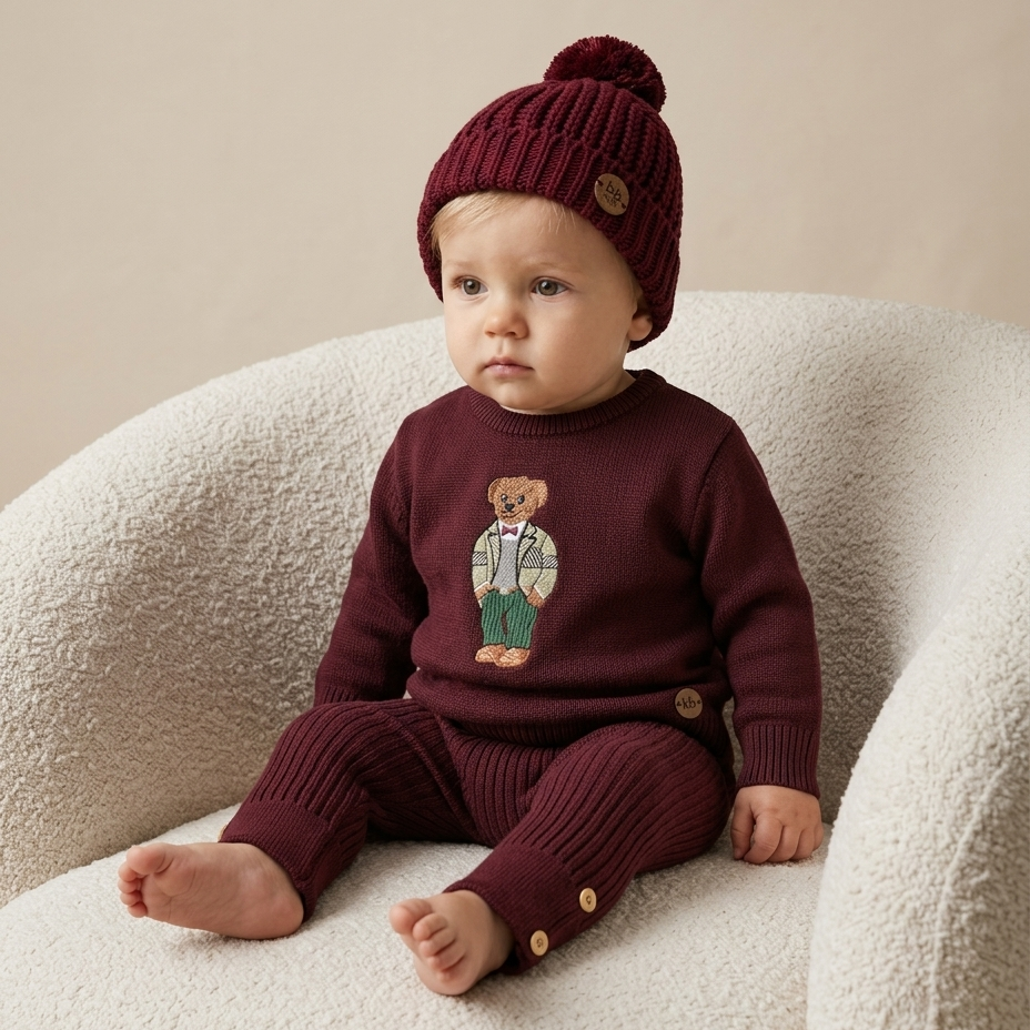 Calça Canelada Tricot - Vinho