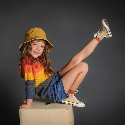 Suéter Infantil em Tricot Colorido – Rainbow Blocks