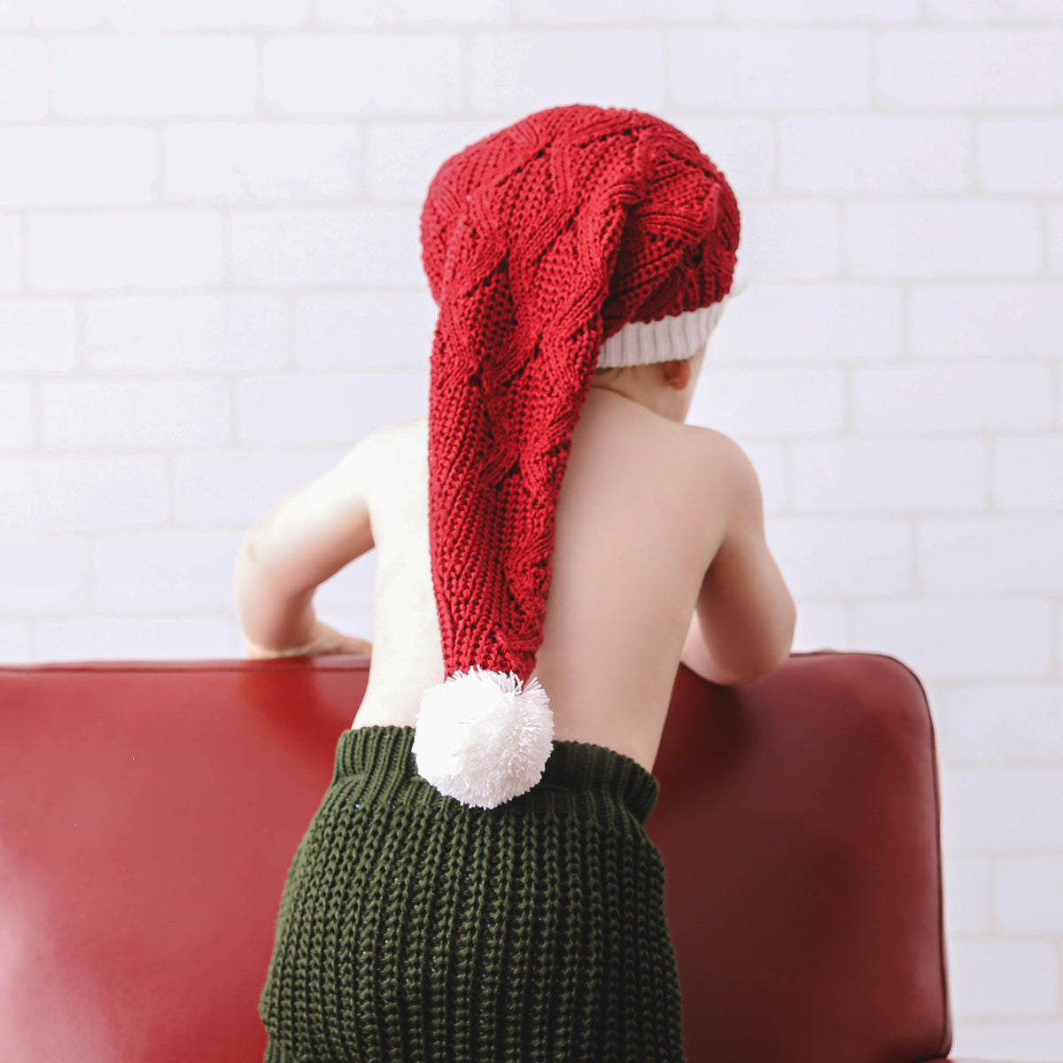 Touca Tricot Noel Natal - Unissex, Bebê e Infantil