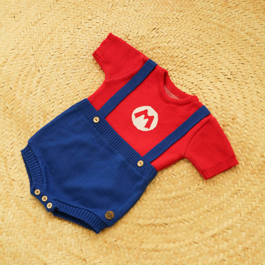 Romper Tricot Inspirado no Mario Bros
