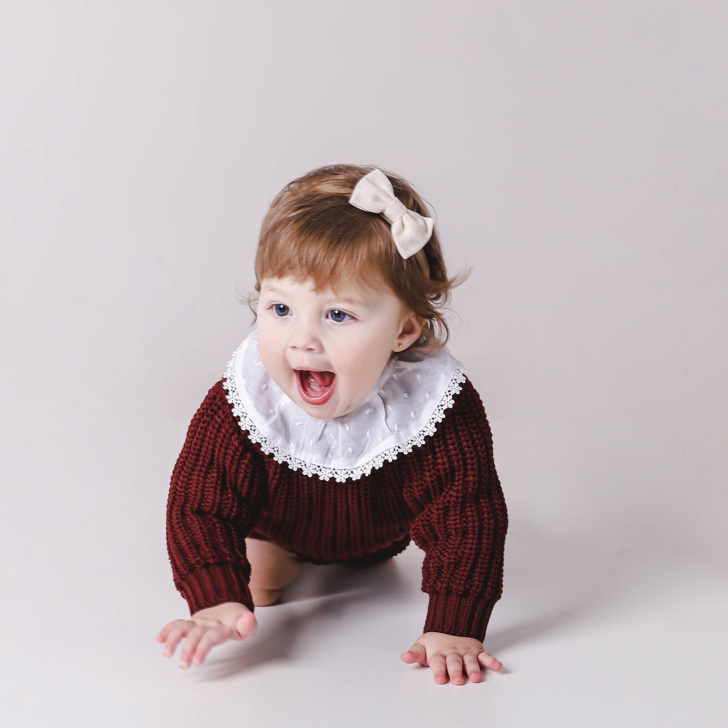 Suéter Infantil em Tricot Grosso – Vinho
