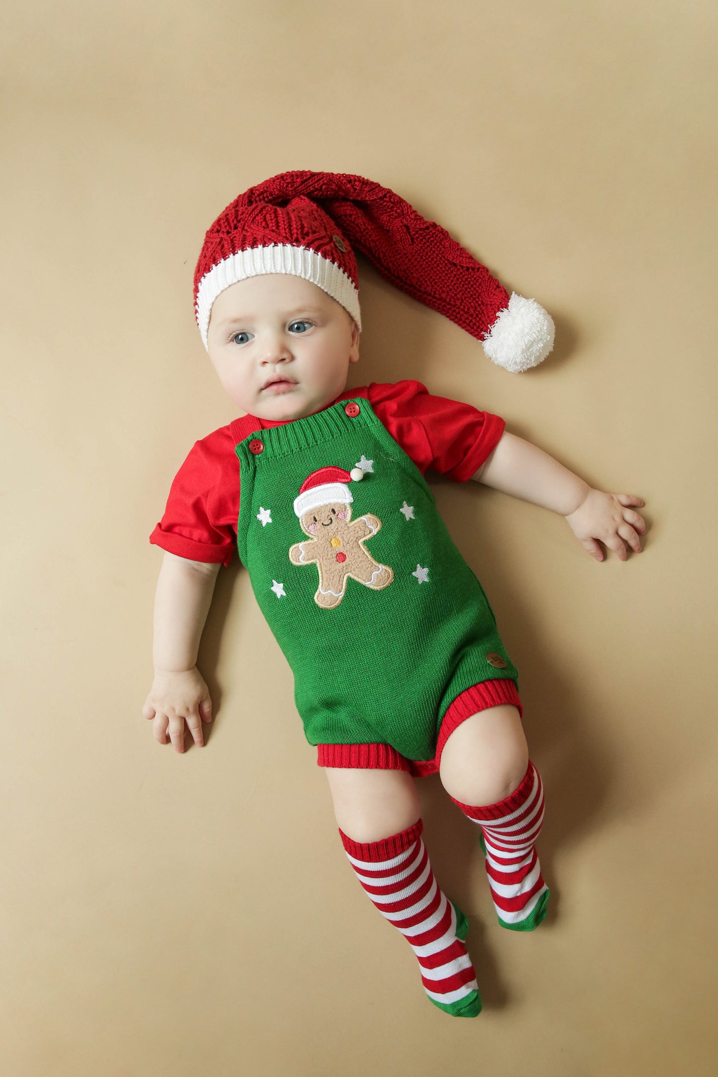Romper Tricot Bolacha de Natal - Unissex, Bebê e Infantil