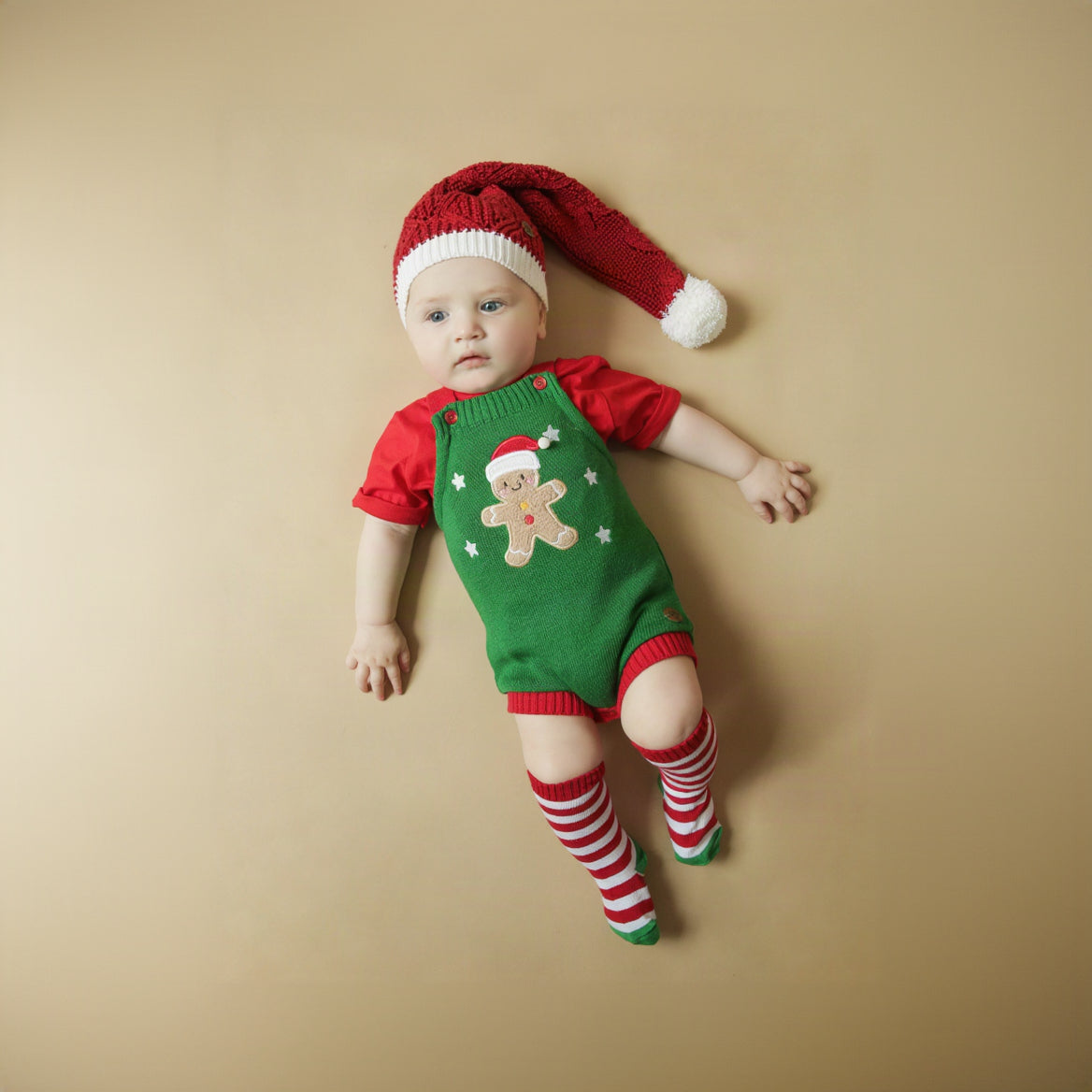 Romper Tricot Bolacha de Natal - Unissex, Bebê e Infantil