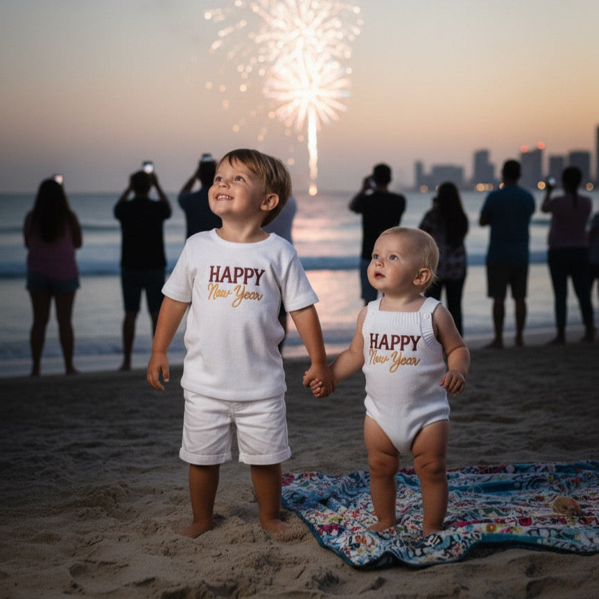 Romper Tricot Ano Novo - Unissex, Bebê e Infantil