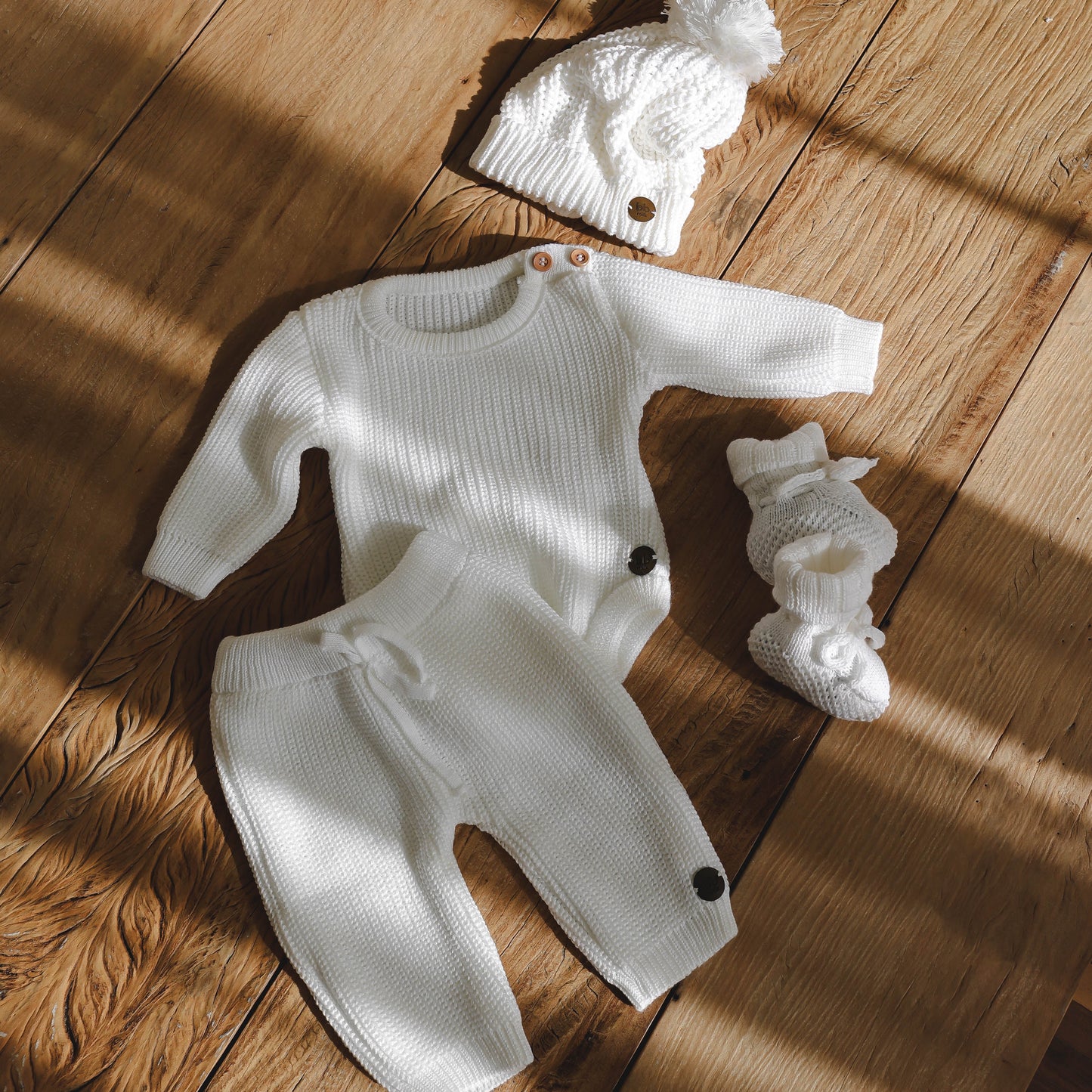 Touca Tricot Pompom MILK