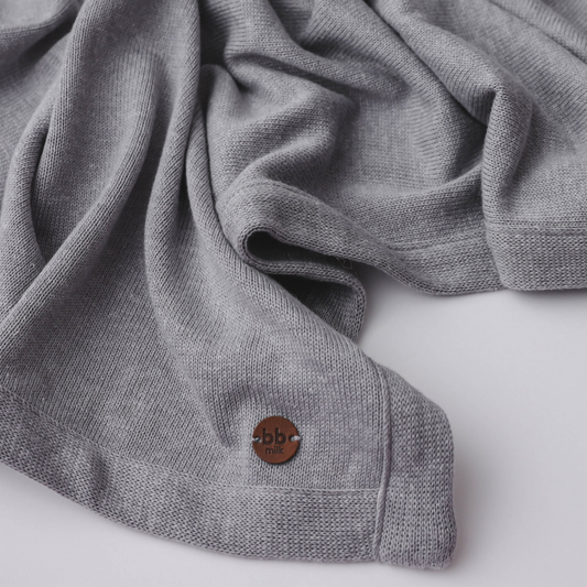 Manta Maternidade em Tricot - CINZA