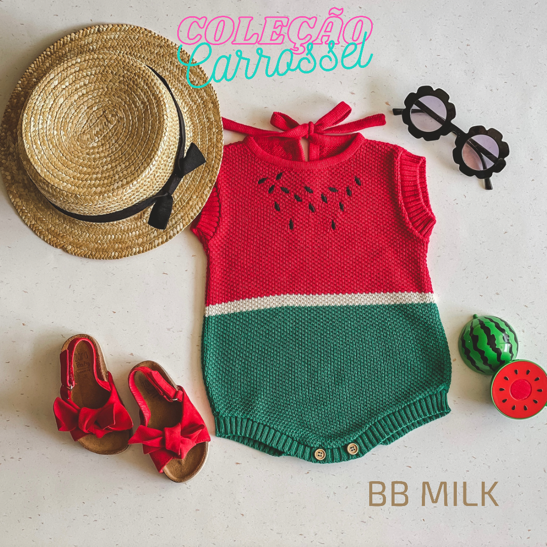 Romper em Tricot - Melancia - Romper - bb milk