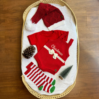 Romper Tricot Presente de Natal - Unissex, Bebê e Infantil