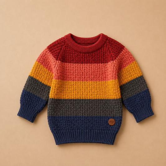 Suéter Infantil em Tricot Colorido – Rainbow Blocks
