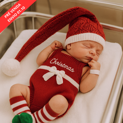 Romper Tricot Presente de Natal - Unissex, Bebê e Infantil