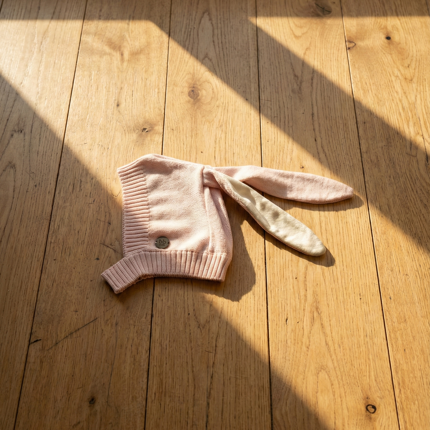 Touca Orelhinha de Coelho Tricô - Rosa