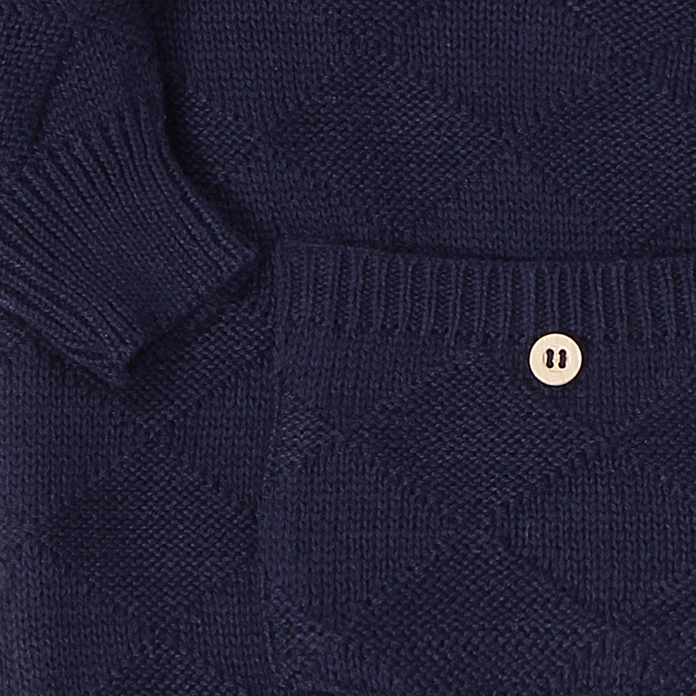 Suéter em Tricot Azul Marinho - Unissex