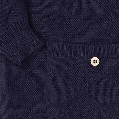 Suéter em Tricot Azul Marinho - Unissex