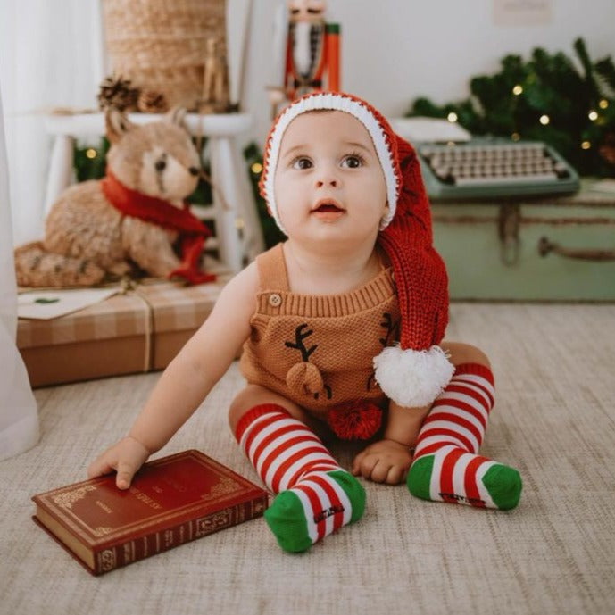 Touca Tricot Noel Natal  - Unissex, Bebê e Infantil