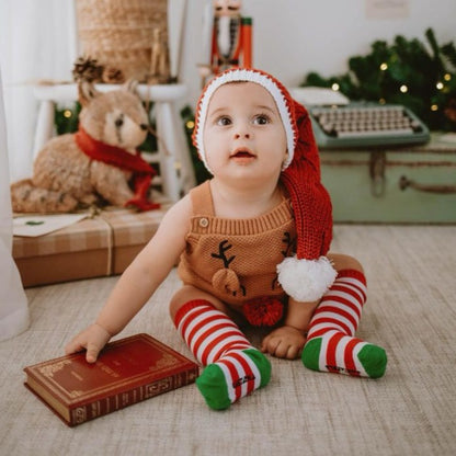 Touca Tricot Noel Natal  - Unissex, Bebê e Infantil