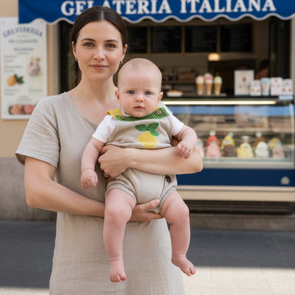 Romper Tricot Bordado Limão Siciliano - Unissex