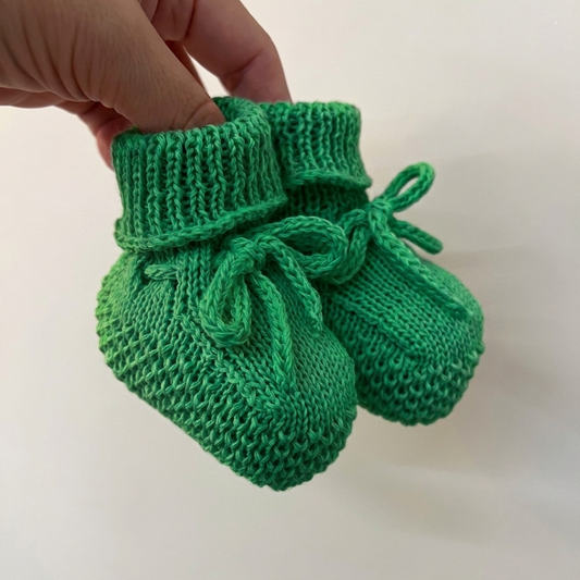 Sapatinho Tricô Maternidade - Verde Brasil