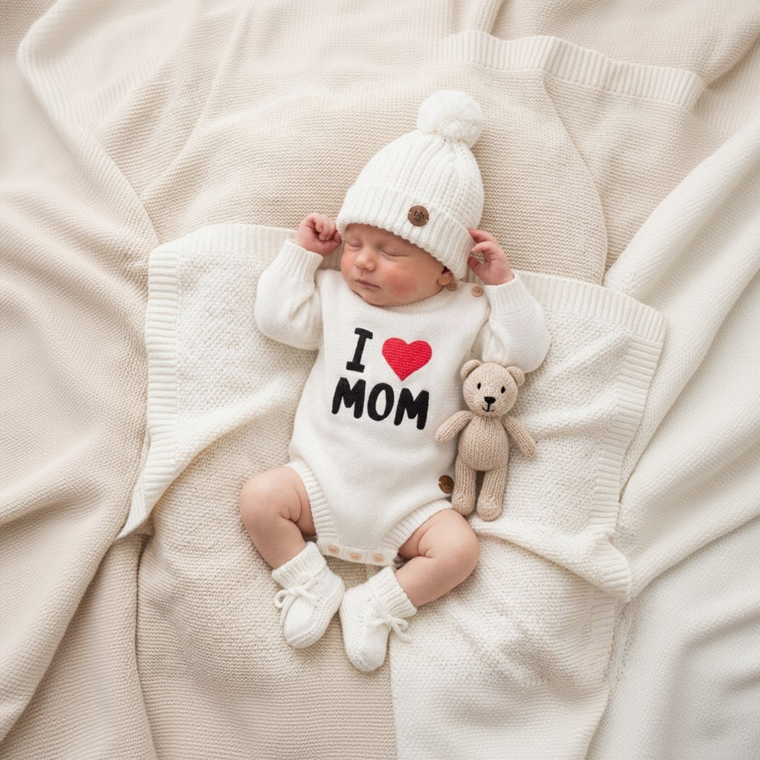 Romper Tricot “I ❤️ Mom” - Unissex