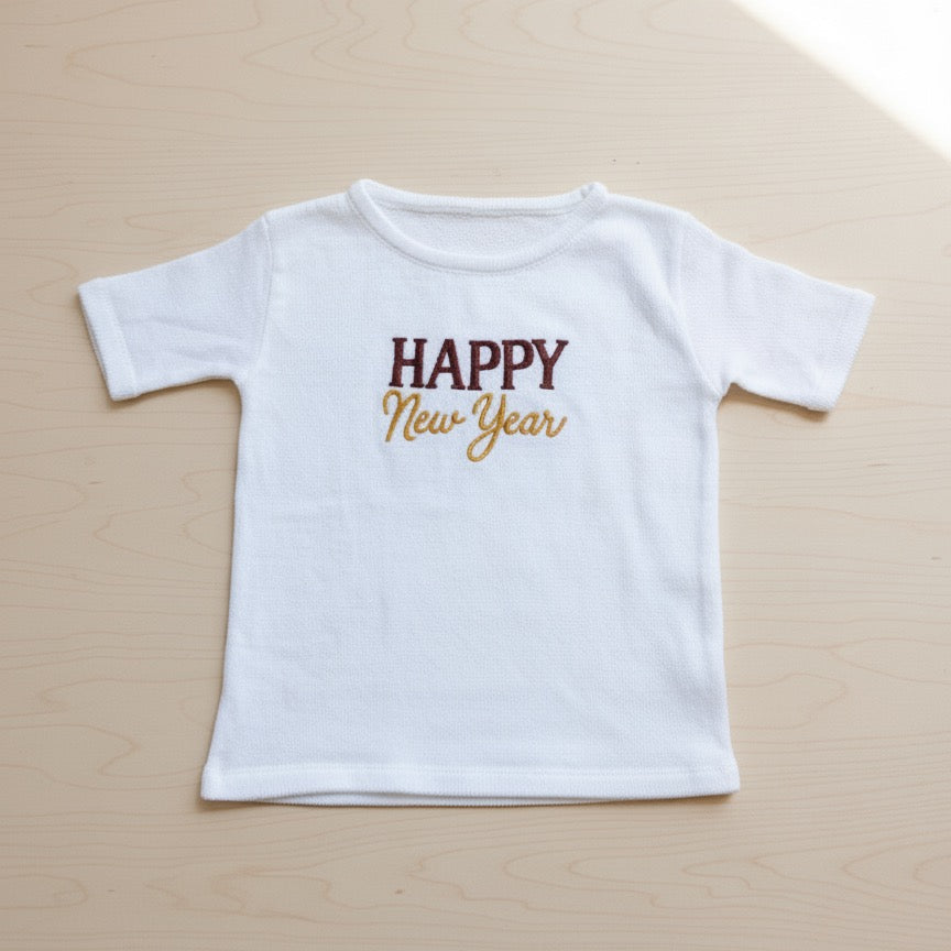 Camiseta Fio Ano Novo - Unissex, Bebê e Infantil