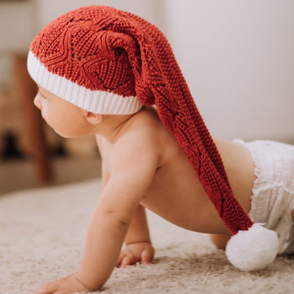 Touca Tricot Noel Natal  - Unissex, Bebê e Infantil