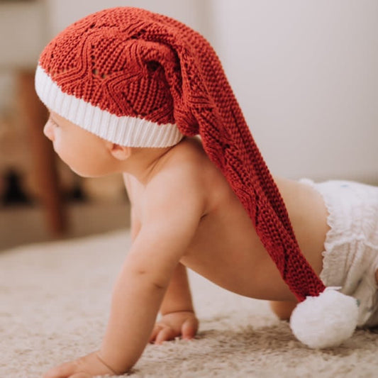 Touca Tricot Noel Natal  - Unissex, Bebê e Infantil