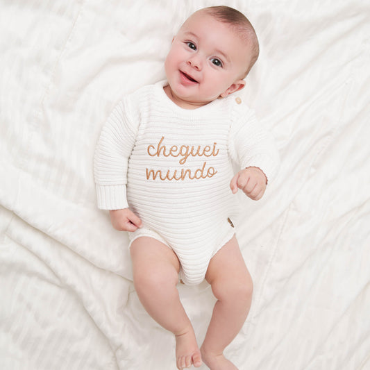 Body Tricot Bebê Milk - Cheguei Mundo