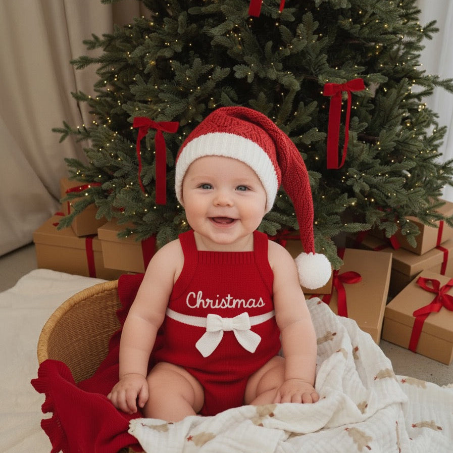 Romper Tricot Presente de Natal - Unissex, Bebê e Infantil