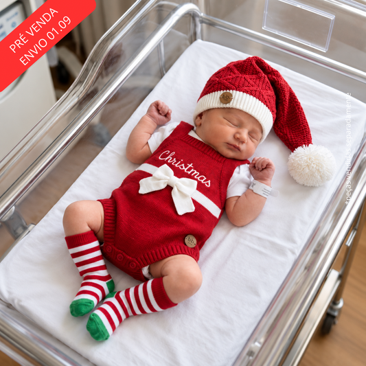 Romper Tricot Presente de Natal - Unissex, Bebê e Infantil