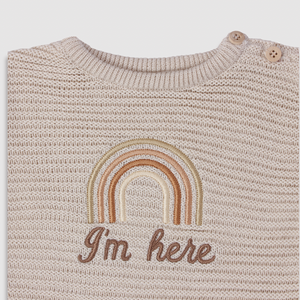 Romper Tricot “I’m Here” - Manga Longa