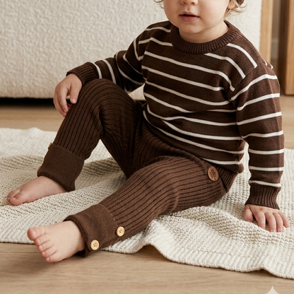 Calça Canelada Tricot - Marrom
