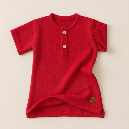 Camisa em Fio Vermelha -  Bebê e Infantil