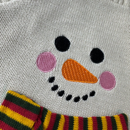 Romper de Tricô Infantil Boneco de Neve de Natal