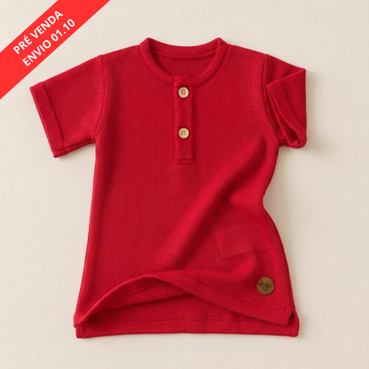 Camisa em Fio Vermelha -  Bebê e Infantil