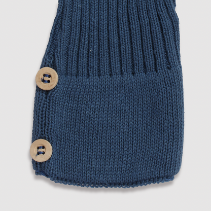 Calça Canelada Tricot - Azul Jeans