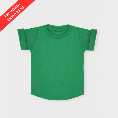 Camiseta em Malha Orgânica Verde - Bebê e Infantil