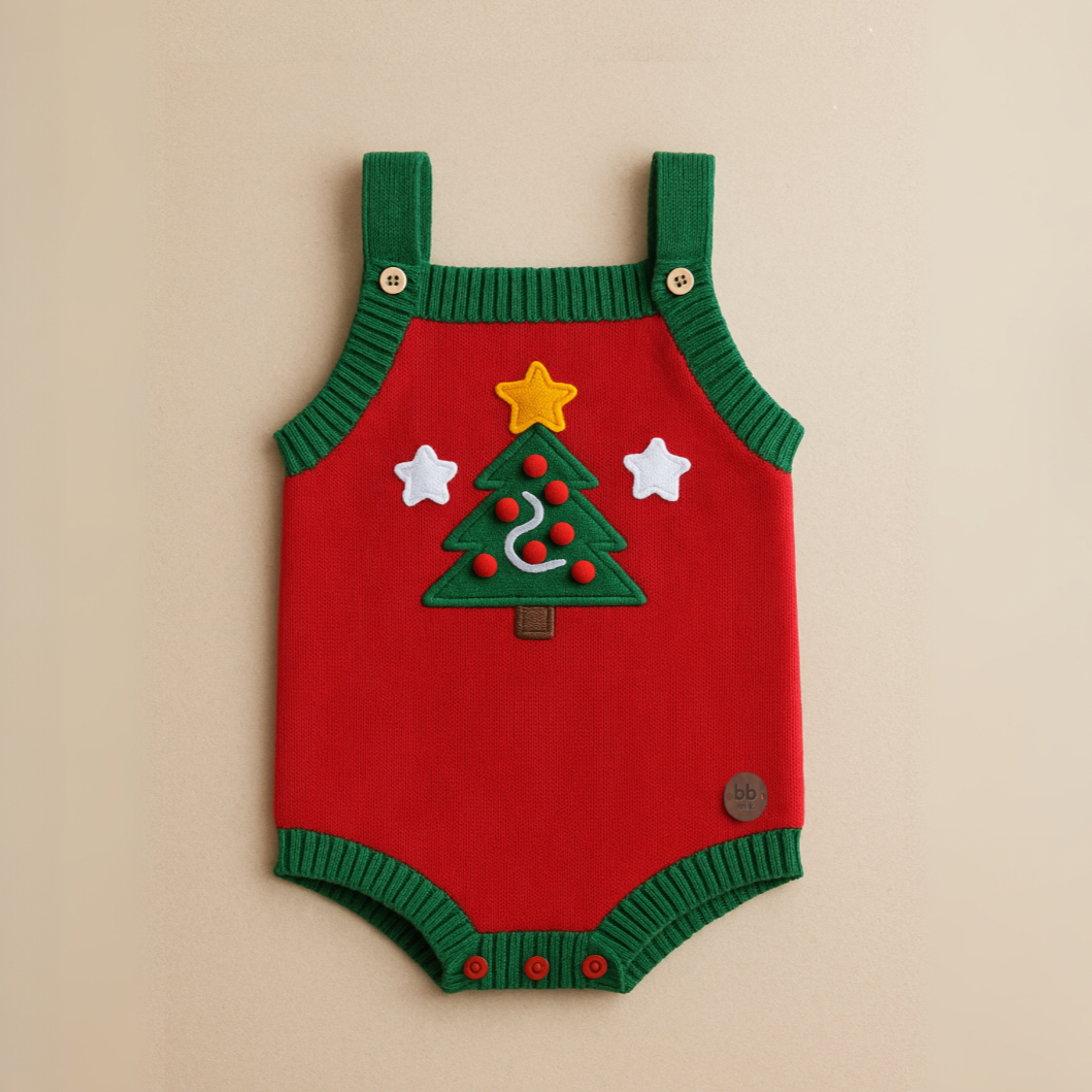 Romper Tricot Árvore de Natal - Unissex, Bebê e Infantil