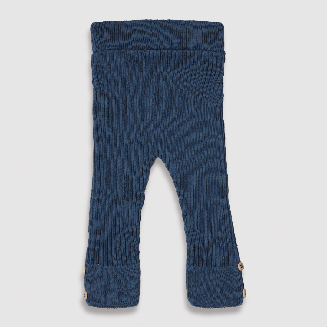 Calça Canelada Tricot - Azul Jeans