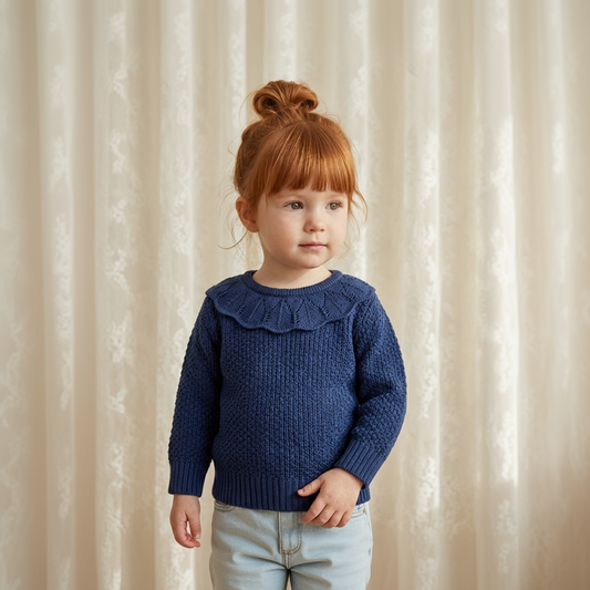 Suéter Tricot Azul Menina - Bebê e Infantil 💙