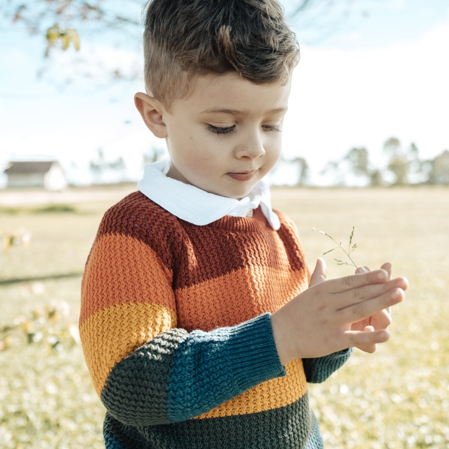 Suéter Infantil em Tricot Colorido – Rainbow Blocks