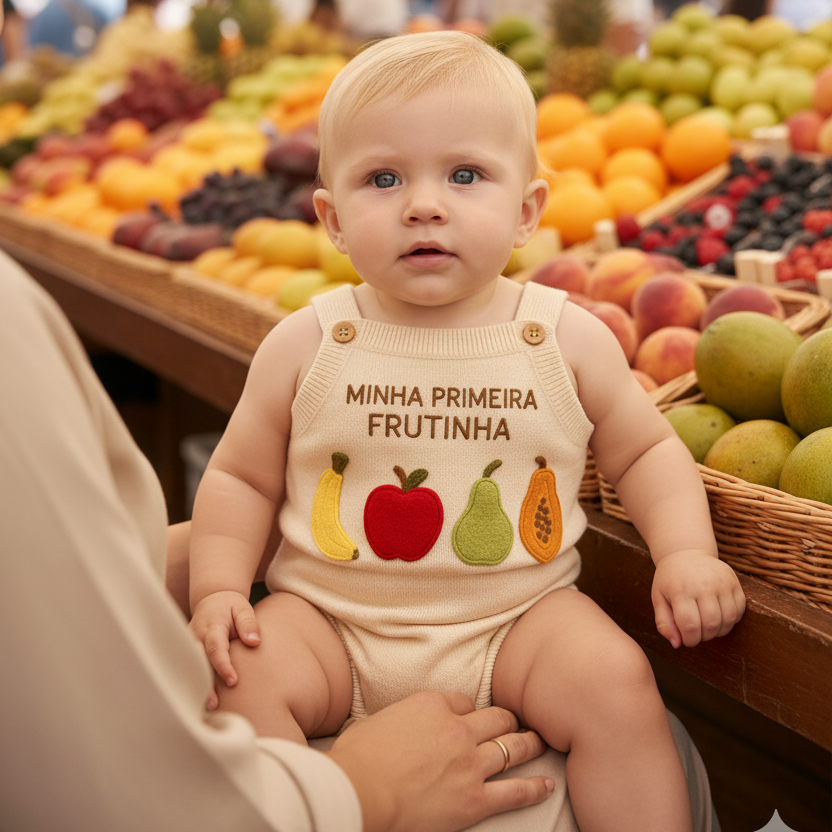 Romper Tricot Minha Primeira Frutinha