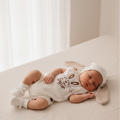 Romper Tricot Minha Primeira Páscoa - Unissex, Bebê e Infantil