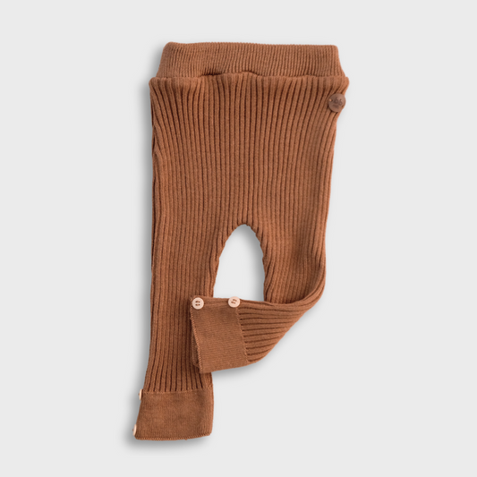 Calça Canelada Tricot - Avelã
