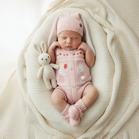 Romper Tricot Páscoa Rosa