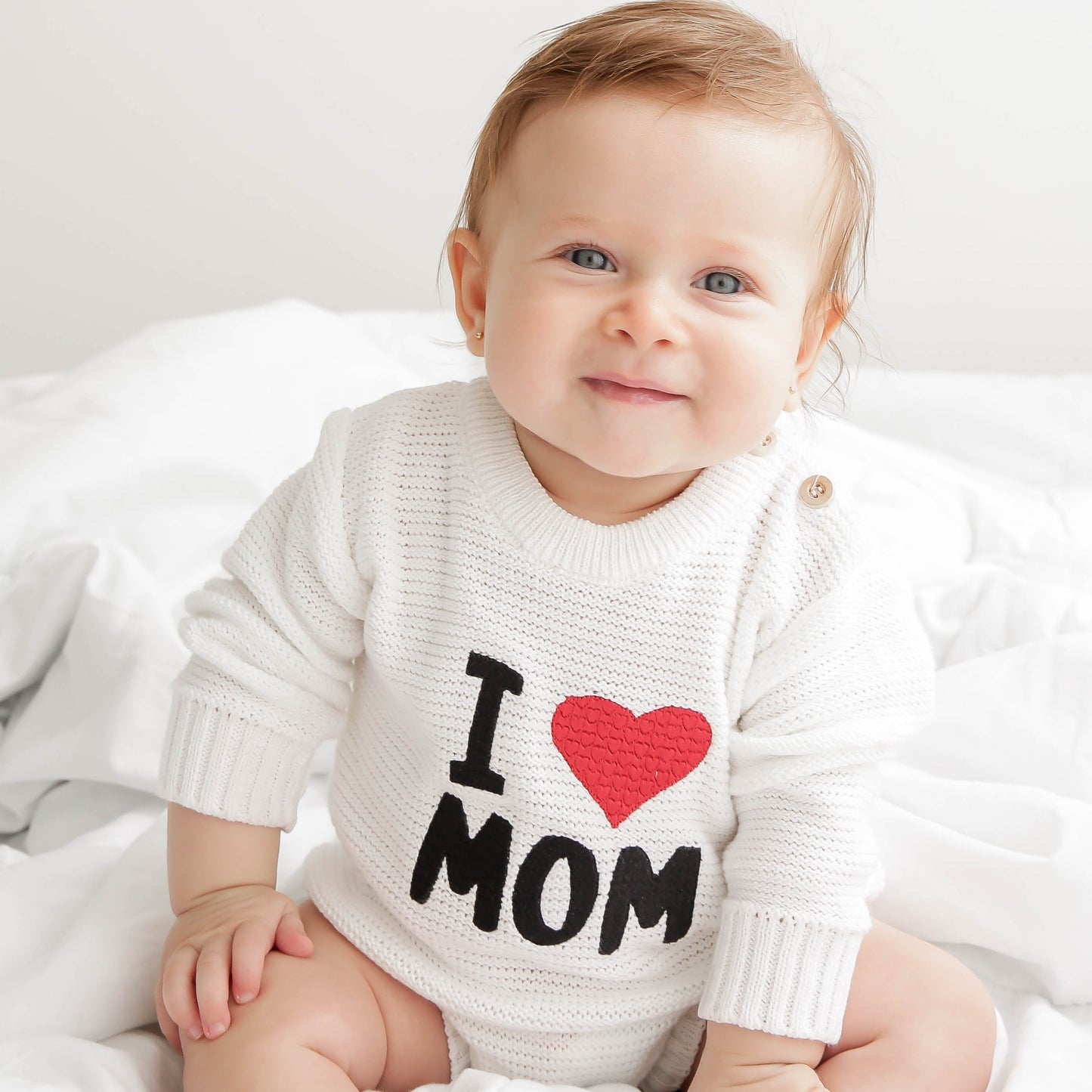 Romper Tricot “I ❤️ Mom” - Unissex
