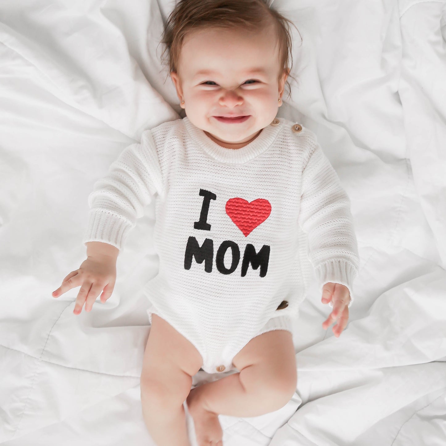 Romper Tricot “I ❤️ Mom” - Unissex